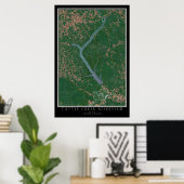 Tuttle Creek Reservoir Kansas Satellite Poster Kar (Heimbüro)