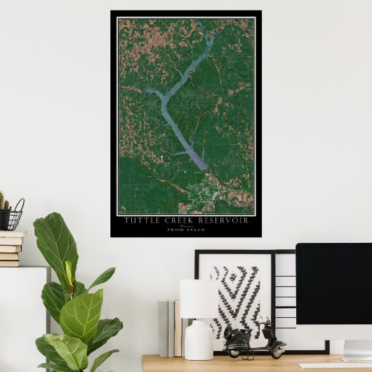 Tuttle Creek Reservoir Kansas Satellite Poster Kar (Heimbüro)