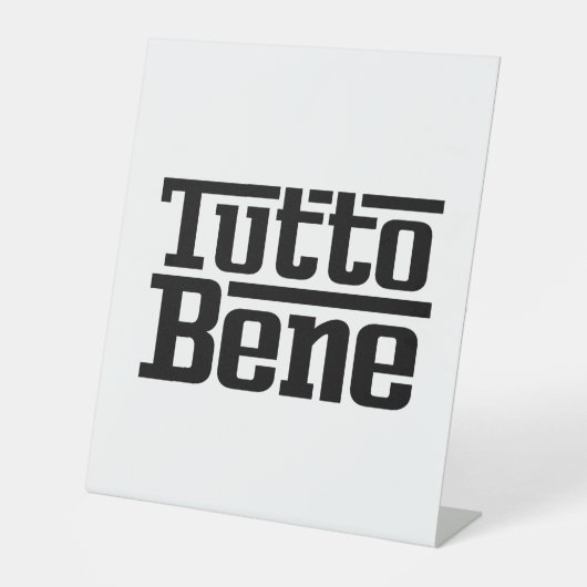 Tutto Bene Sockelschild (Vorderseite)