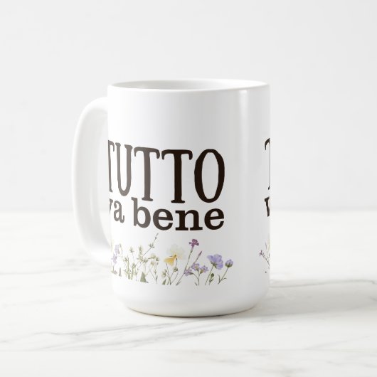 Tutto Va Bene (con fiori) Kaffeetasse (Vorderseite Links)