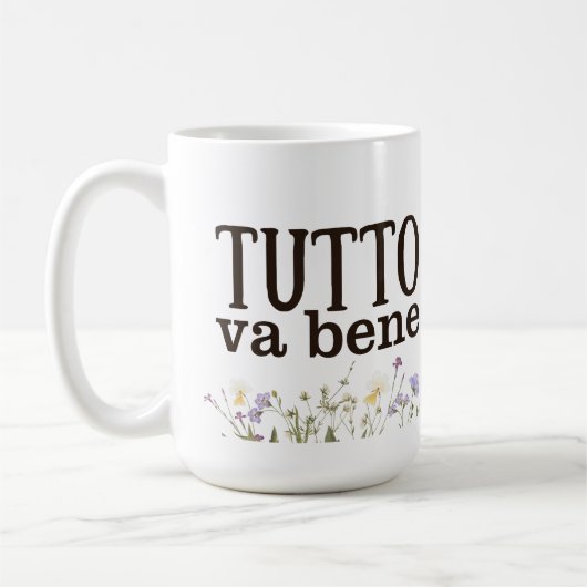 Tutto Va Bene (con fiori) Kaffeetasse (Links)