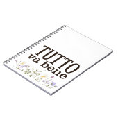 Tutto Va Bene (con fiori) Notizblock (Linke Seite)