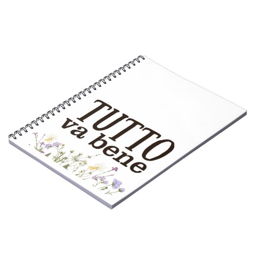 Tutto Va Bene (con fiori) Notizblock (Linke Seite)