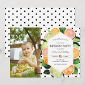 Tutty Fruity Citrus Foto Geburtstag Einladung (Vorne/Hinten)