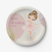 Tutu 5th Ballerina Ballet Dancer Girl Birthday Pappteller (Vorderseite)