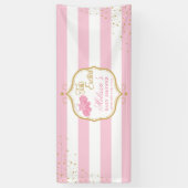 Tutu aufgeregt rosa Kleid und goldene Glitzer Glit Banner (Vertikal)