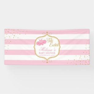 Tutu aufgeregt rosa Kleid und goldene Glitzer Glit Banner