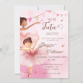 Tutu aufgeregte Rosa Ballerina Ballett Baby Shower Einladung