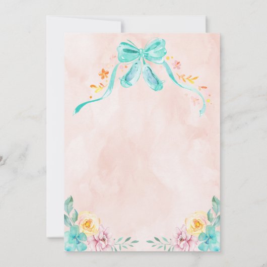 Tutu Aufregung Ballerina zum Geburtstag Einladung (Rückseite)