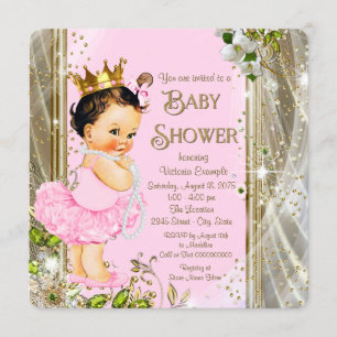 Tutu Baby Dusche Pink Gold Einladung
