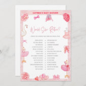 Tutu Ballerina Baby Shower - Bearbeitbarer Name, 1 Einladung (Vorne/Hinten)