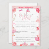 Tutu Ballerina Baby Shower - Bearbeitbarer Name, 1 Einladung (Vorne/Hinten)