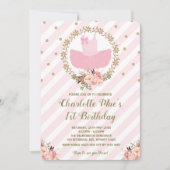 Tutu Ballerina Ballett Geburtstag Einladung Rosa & (Vorderseite)