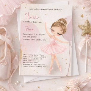 Tutu Ballerina Balletttänzerin Mädchen Geburtstag Einladung