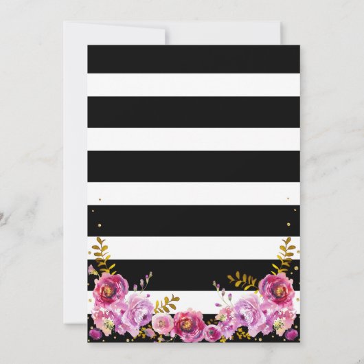 Tutu Ballerina Floral Sparkle Einladung (Rückseite)