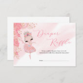 Tutu ballerina gold Babydusche Windelwindeln Begleitkarte (Vorne/Hinten)
