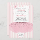 Tutu Ballerina Kinderdusche Einladung (Vorne/Hinten)