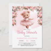 Tutu ballerina Mädchen Teddy Bär staubige rosa Ros Einladung