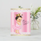 Tutu Ballerina Pearl Baby Girl Dusche Einladung (Stehend Vorderseite)