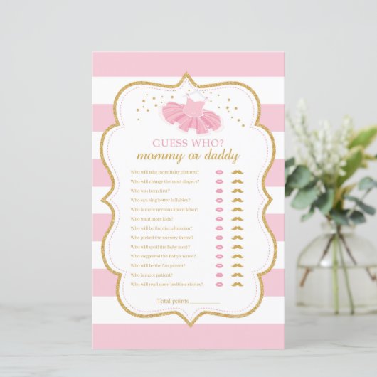 Tutu Ballerina raten, wer Mama oder Papa-Spiel (Stehend Vorderseite)