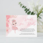 Tutu ballerina Rose gold Baby Showbuchanfrage Begleitkarte (Stehend Vorderseite)