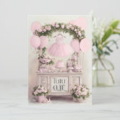 Tutu Cute Ballet Pink Ballerina Theme for Girls Einladung (Stehend Vorderseite)