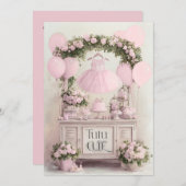 Tutu Cute Ballet Pink Ballerina Theme for Girls Einladung (Vorne/Hinten)