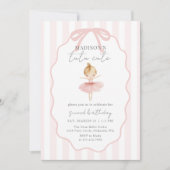 Tutu Cute Girls' Second Ballerina Birthday Einladung (Vorderseite)