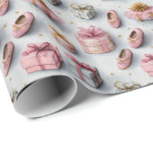 Tutu Cute Pink Ballerina Birthday Geschenkpapier (Rolleneckpunkt)