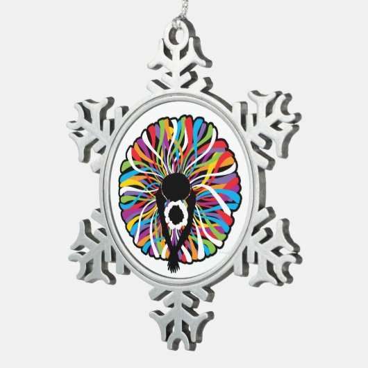 Tutu Elegant (Ballet Dancer) Snowflake Pewter Chri Schneeflocken Zinn-Ornament (Rechts)