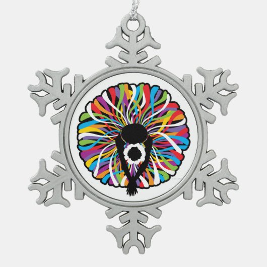 Tutu Elegant (Ballet Dancer) Snowflake Pewter Chri Schneeflocken Zinn-Ornament (Vorderseite)
