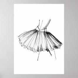 Tutu Fashion Sketch Poster