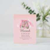 Tutu Girl's Birthday Pink Imitats Glitzer Ballerin Einladung (Stehend Vorderseite)