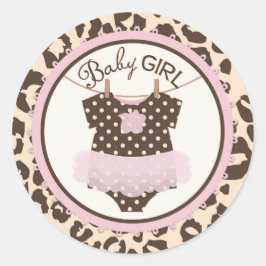 Tutu Jumper Animal Print Baby Shooting Label Runder Aufkleber