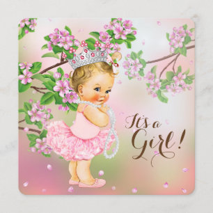 Tutu Kirschblüten-Perlen-Baby-Party Einladung