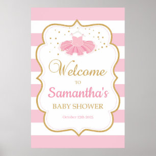 Tutu Kleid Babydusche Willkommensschild 24x36 Poster