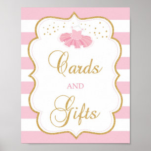 Tutu Kleid Babyduschkarten und Geschenkzeichen Poster