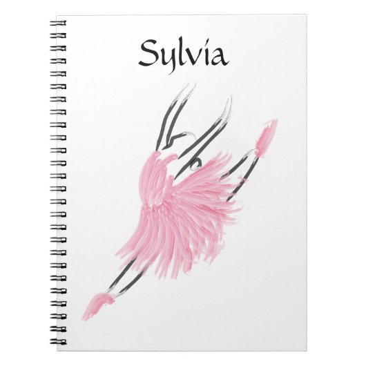 Tutu Liebe Ballerina Notebook Sylvia Notizblock (Vorderseite)