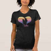 Tutu - Mutter und Kind Retro Herz Silhouette T-Shirt (Vorderseite)