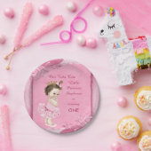 Tutu Niedlich 1. Geburtstag Brünett Princess Imita Pappteller (Party)