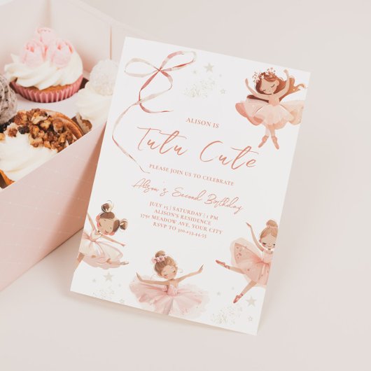 Tutu Niedlich Ballerina Birthday Einladung