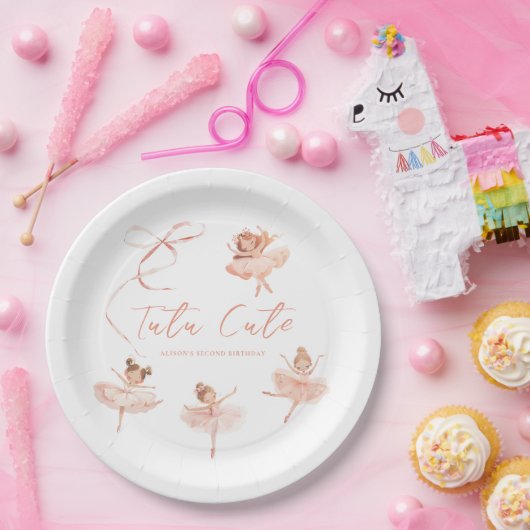 Tutu Niedlich Ballerina Birthday Pappteller (Party)
