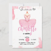 Tutu niedlich Ballet Einladung zum Geburtstag (Vorderseite)