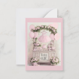 Tutu Niedlich Ballet Pink Ballerina Thema für Mädc Mitteilungskarte