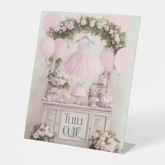 Tutu Niedlich Ballet Pink Ballerina Thema für Mädc Sockelschild (Vorderseite)