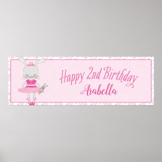 Tutu Niedlich Bunny Happy 2. Geburtstag Personalis Poster (Vorne)