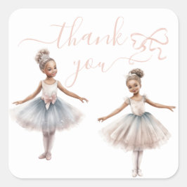 Tutu Niedlich Elegant Ballerina Geburtstag Vielen  Quadratischer Aufkleber