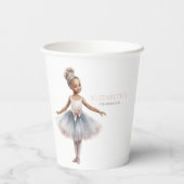 Tutu Niedlich Elegante Ballerina Watercolor Geburt Pappbecher (Rückseite)