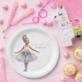 Tutu Niedlich Elegante Ballerina Watercolor Geburt Pappteller (Party)
