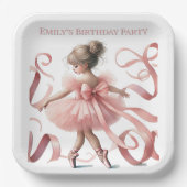 Tutu Niedlich | Enchanted Ballerina Birthday Party Pappteller (Vorderseite)